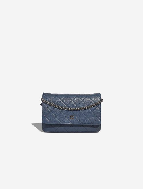 Chanel Timeless Wallet On Chain Caviar Blue Front | Sell your designer bag