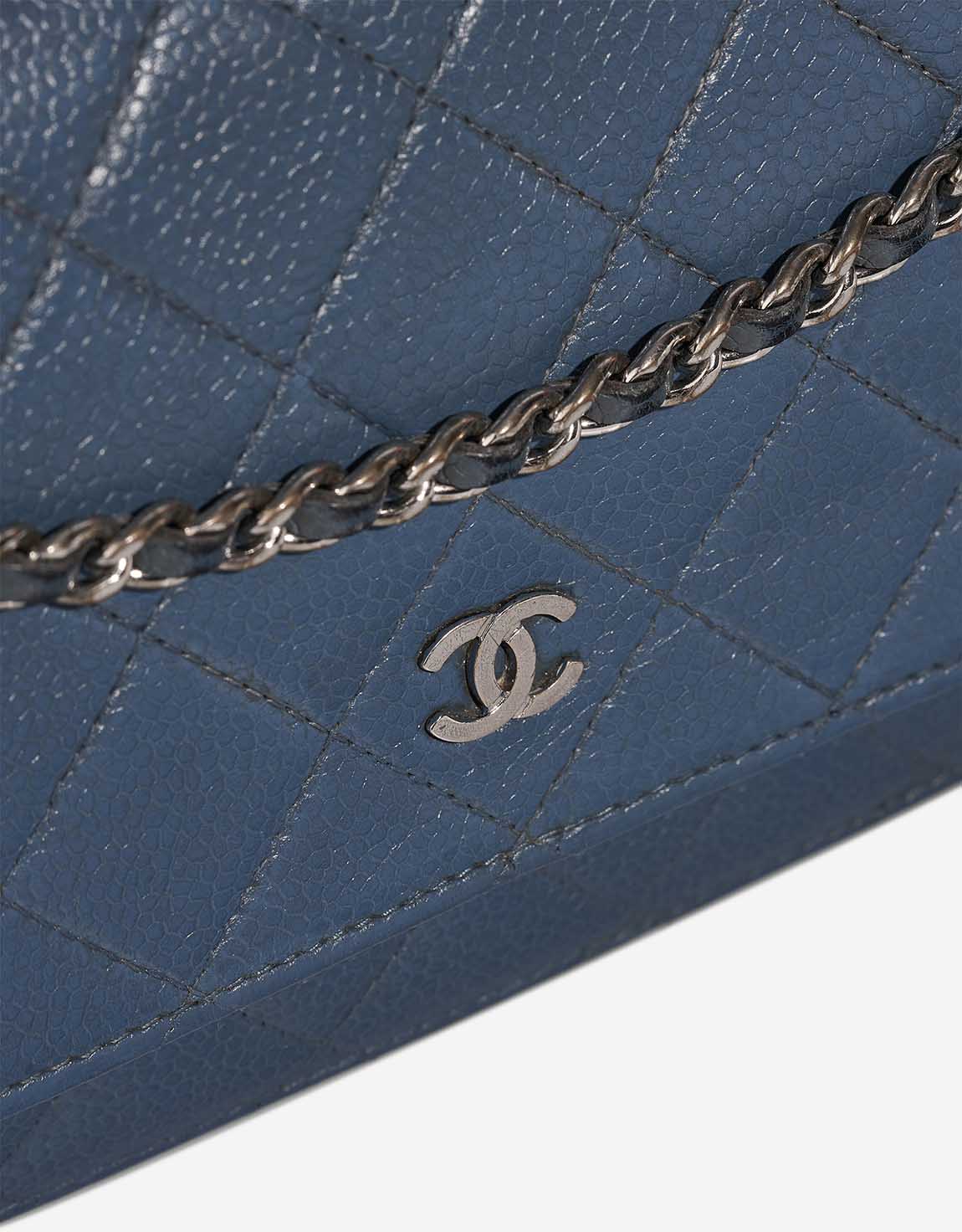 Chanel Timeless Wallet On Chain Caviar Blue Closing System | Sell your designer bag