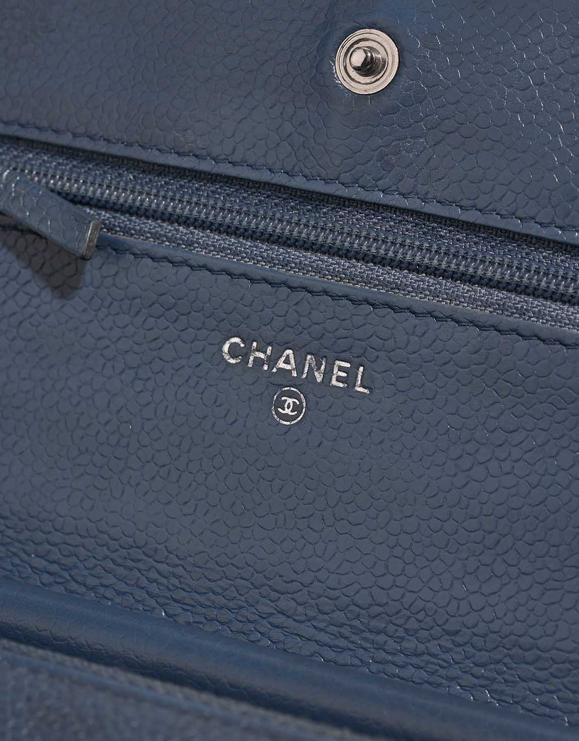 Chanel Timeless Wallet On Chain Caviar Blue Logo | Sell your designer bag