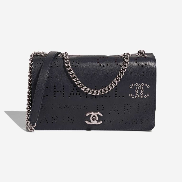 Chanel Timeless Medium Calf Dark Blue Front | Sell your designer bag