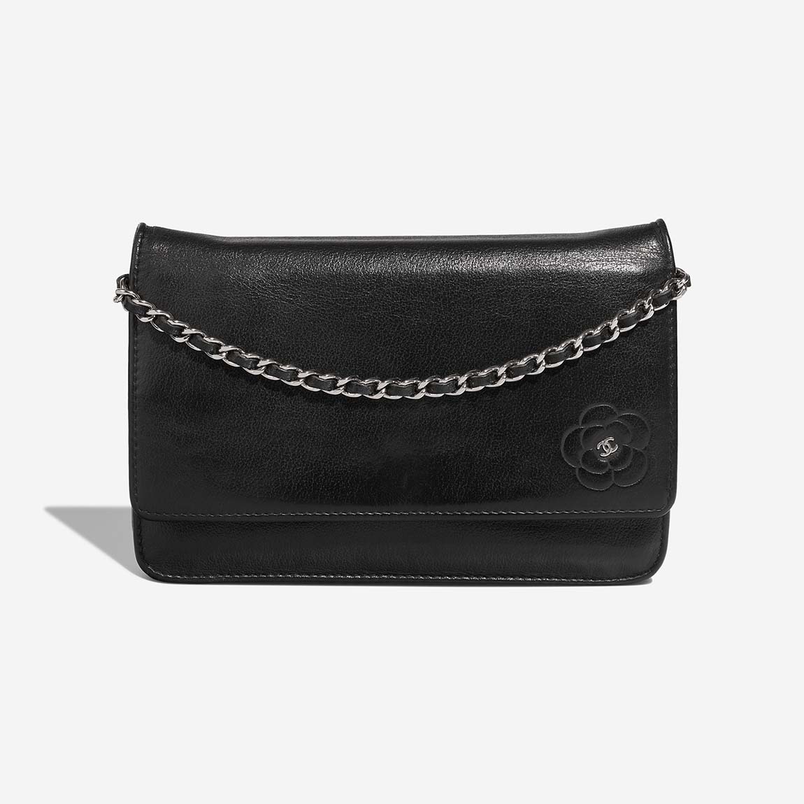 Chanel Wallet On Chain Lamb Black Front | Sell your designer bag