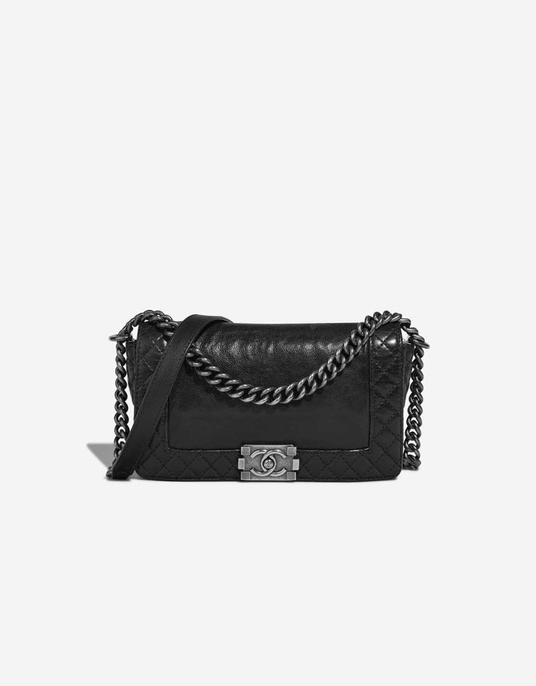 Chanel Boy Old Medium Calf Black Front | Sell your designer bag