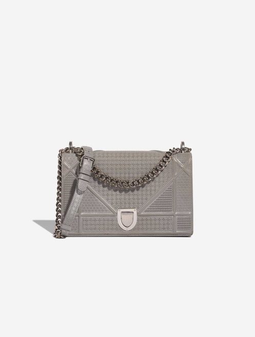 Dior Diorama Medium Patent Silver Front | Sell your designer bag