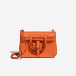 Hermès Halzan 25 Taurillon Clémence Orange Minium Front | Sell your designer bag