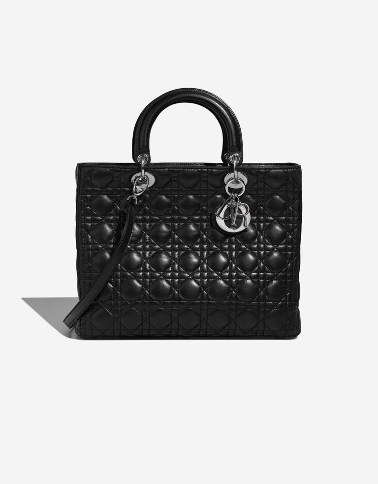 Dior Lady Large Lamb Black Front | Sell your designer bag