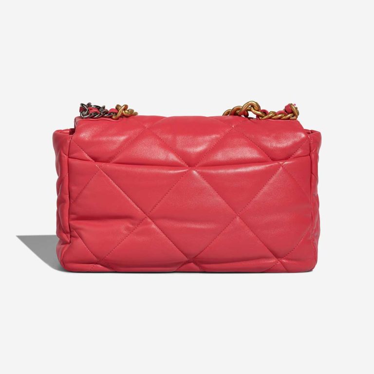 Chanel 19 Large Flap Bag Lammleder  Korallenrot | Verkaufen Sie Ihre Designer-Tasche