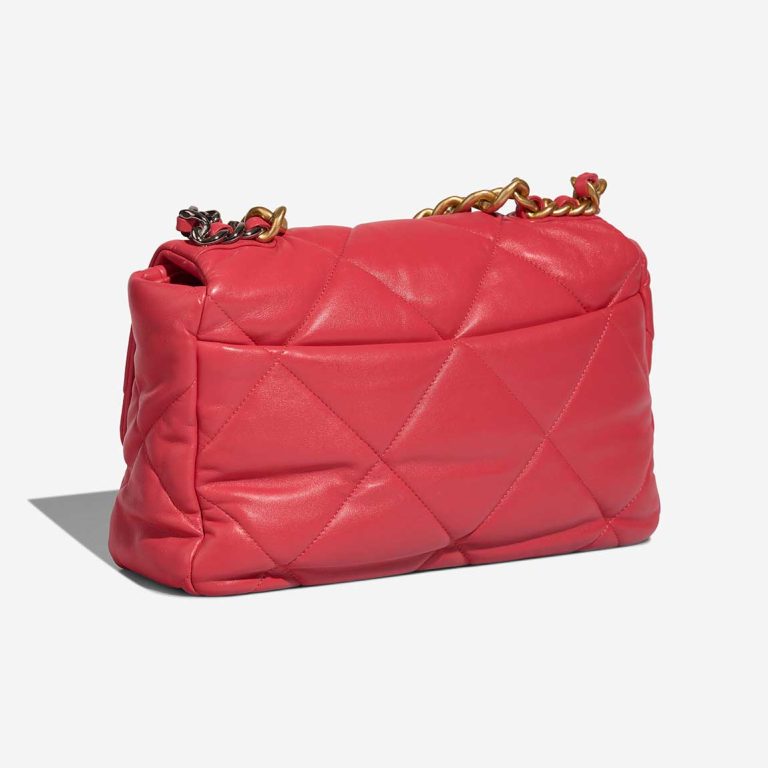 Chanel 19 Large Flap Bag Lammleder  Korallenrot | Verkaufen Sie Ihre Designer-Tasche
