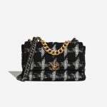 Chanel 19 Große Klappe Tasche Tweed Schwarz / Weiß Front | Verkaufen Sie Ihre Designer-Tasche