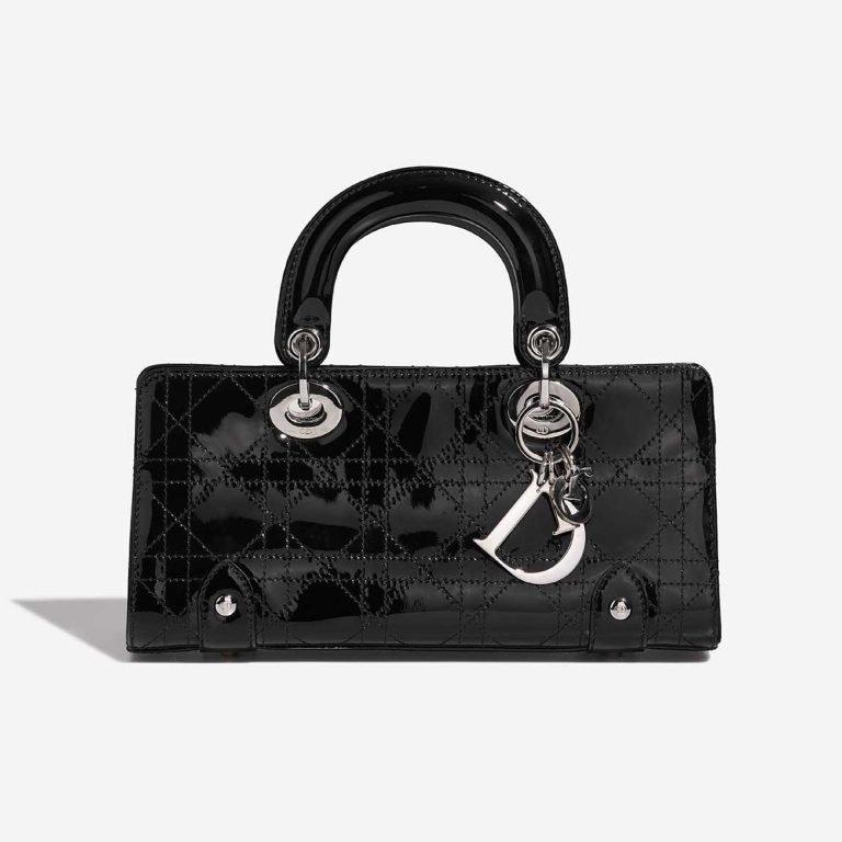 Dior Lady Medium Patent Black Front | Sell your designer bag