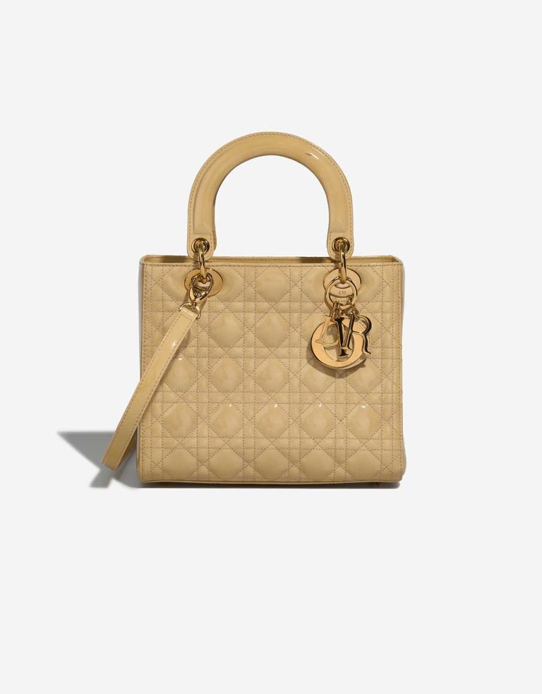 Dior Lady Medium Patent Beige Front | Sell your designer bag
