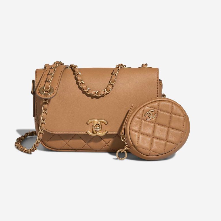 Chanel Flap Bag Small Lamb Brown Front | Sell your designer bag