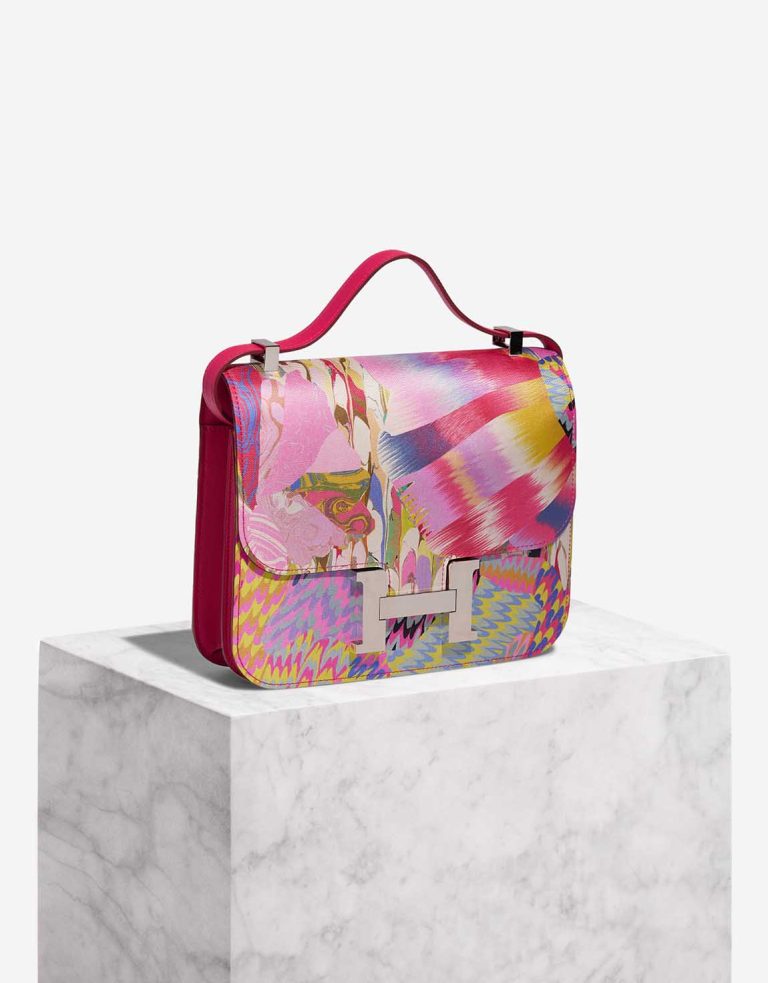 Hermès Constance Marble 24 Silk / Swift Multicolore / Rose Mexico Front | Vendez votre sac de créateur