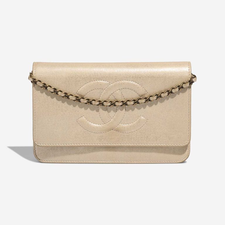 Chanel Timeless Wallet On Chain Calf Gold Front | Sell your designer bag