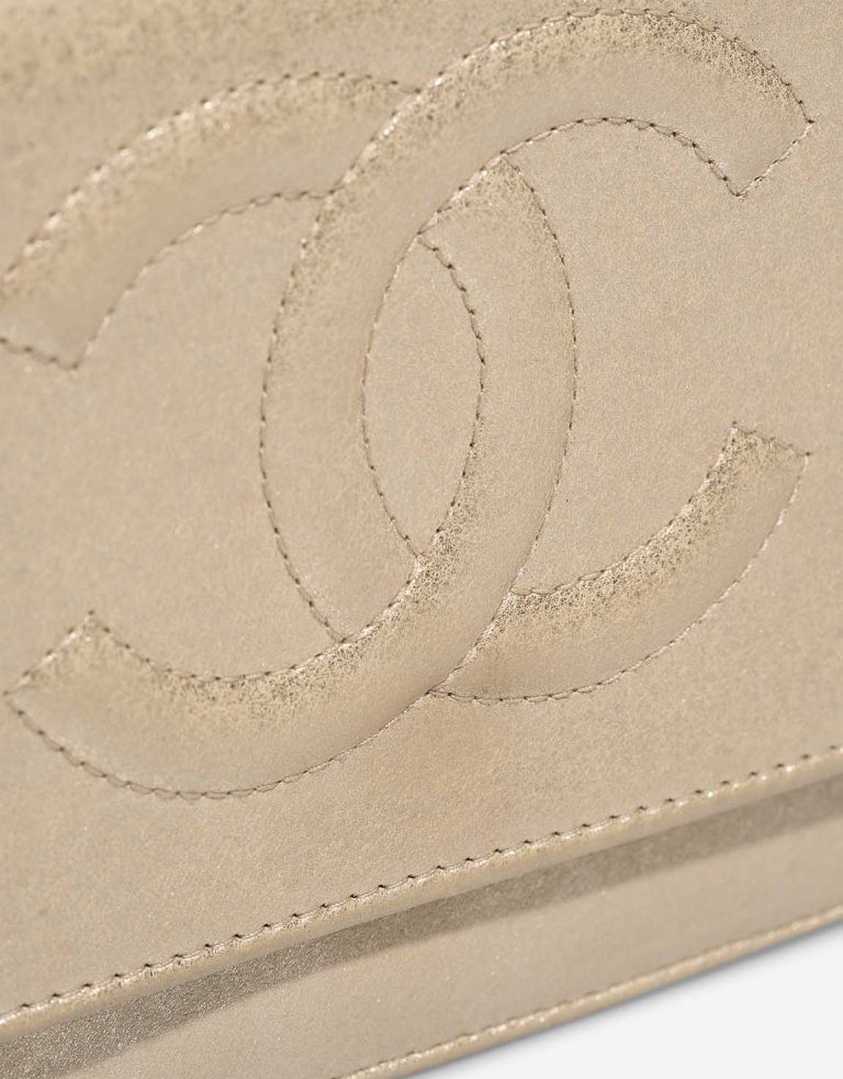 Chanel Timeless Wallet On Chain Calf Gold Signs of wear | Sell your designer bag