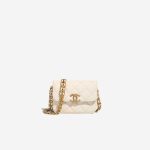 Chanel à rabat Wallet Small Canvas White Front | Vendez votre sac de créateur