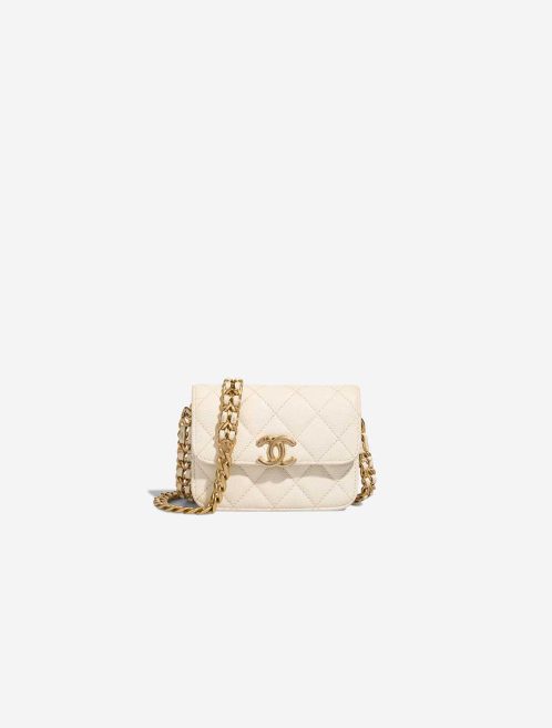 Chanel Rabat Wallet Small Canvas White Front | Vendez votre sac de créateur