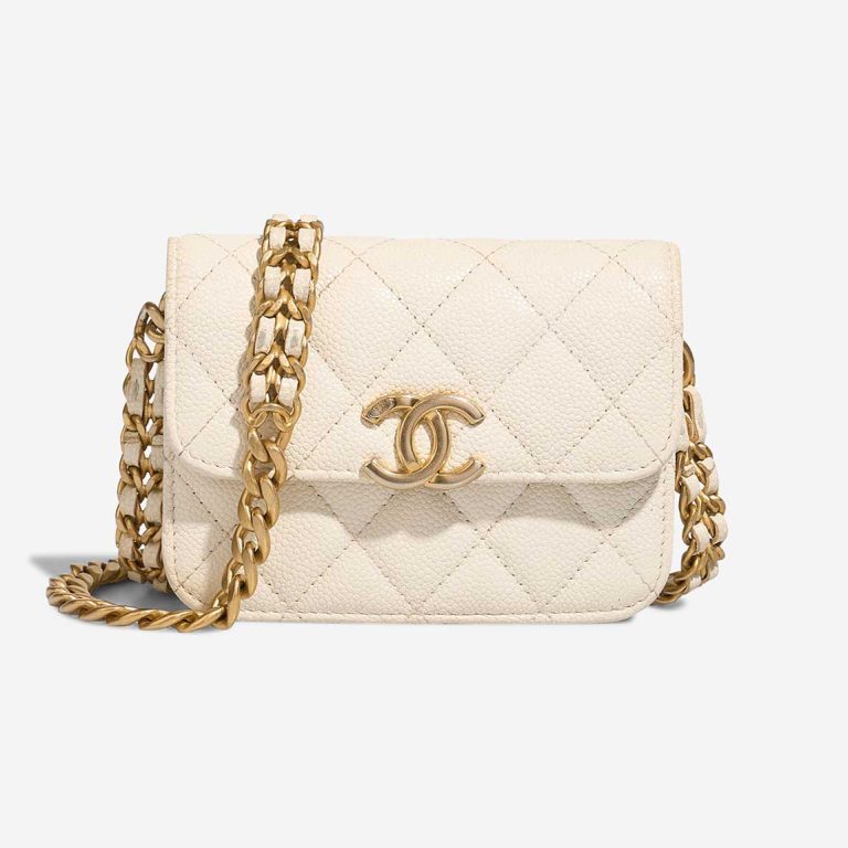 Chanel Flap Wallet Small Canvas White Front | Sell your designer bag