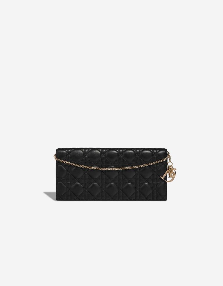 Dior Lady Clutch Lamb Black Front | Sell your designer bag