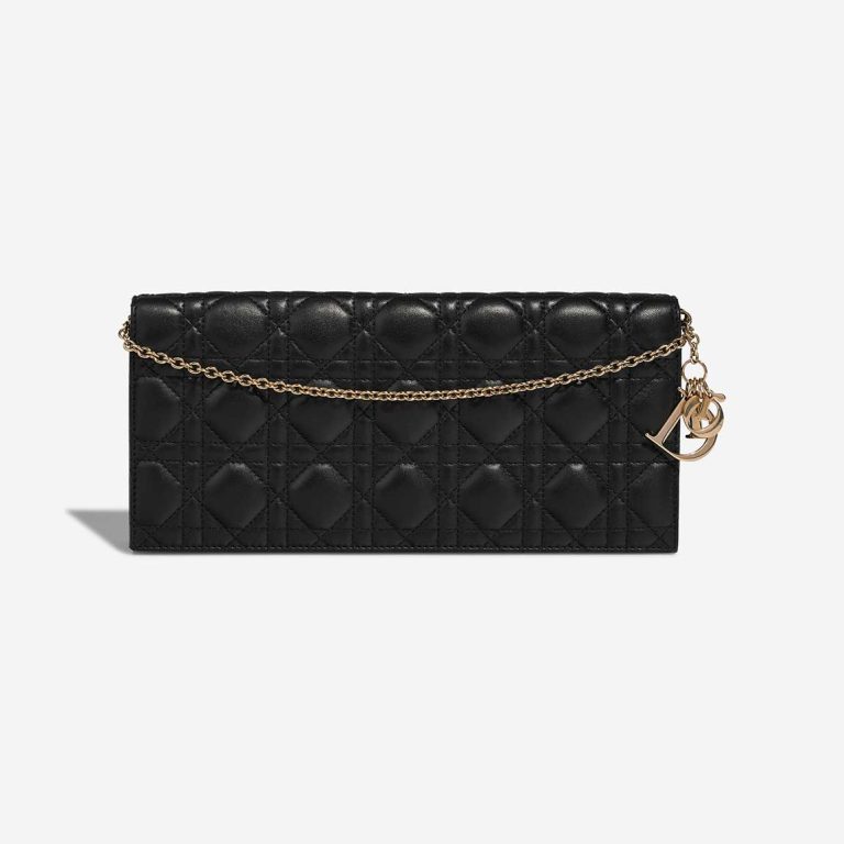 Dior Lady Clutch Lamb Black Front | Sell your designer bag