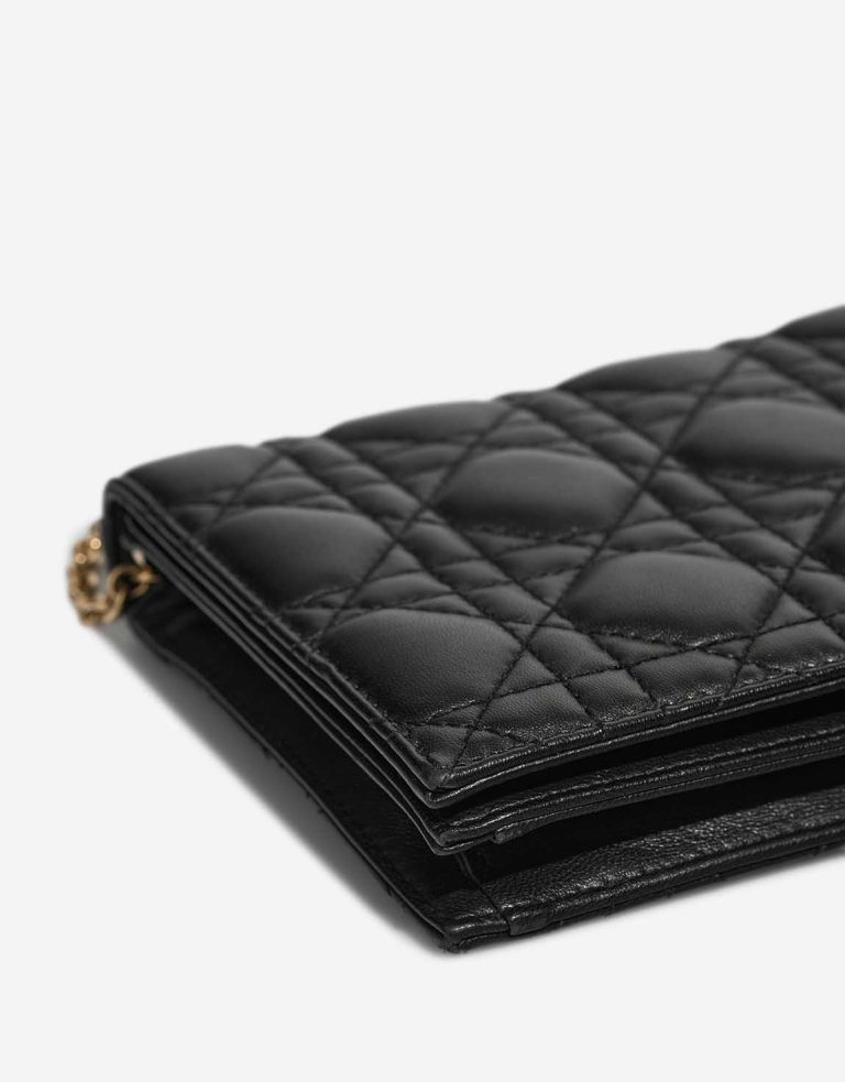 Dior Lady Clutch Lamb Black Signs of wear | Sell your designer bag