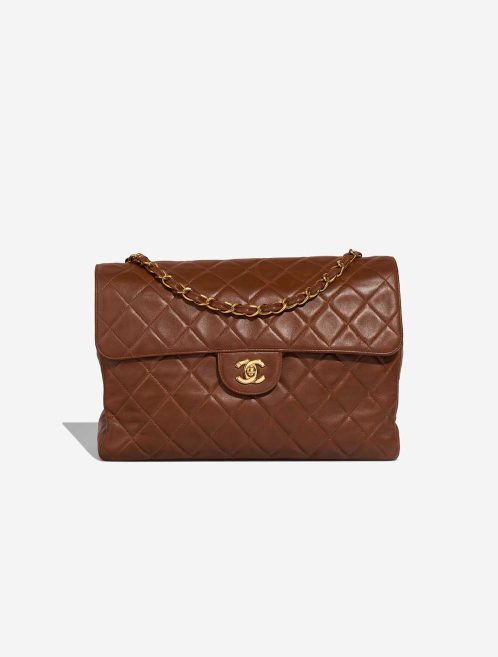 Chanel Timeless Jumbo Lamb Brown Front | Sell your designer bag