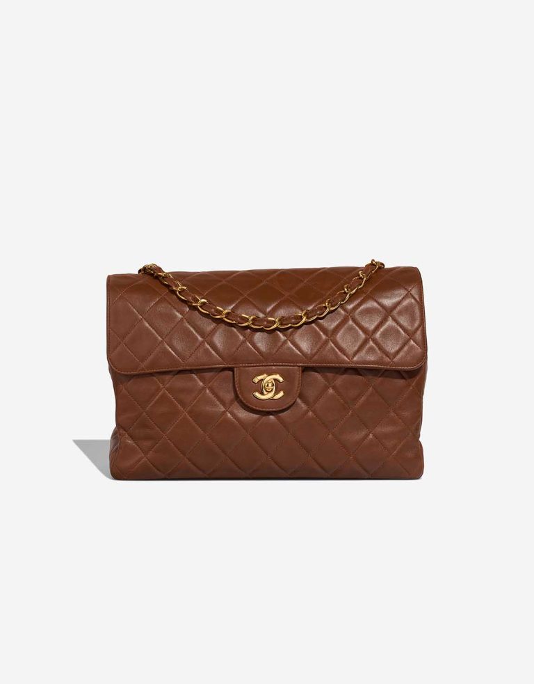 Chanel Timeless Jumbo Lamb Brown Front | Sell your designer bag
