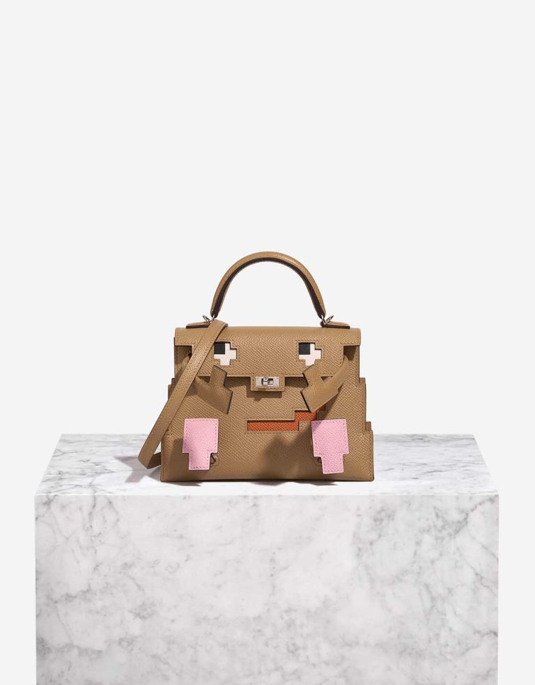 Hermès Kellydole Picto Epsom Chai / Mauve / Terre Battue / Bleu Céleste Front | Sell your designer bag