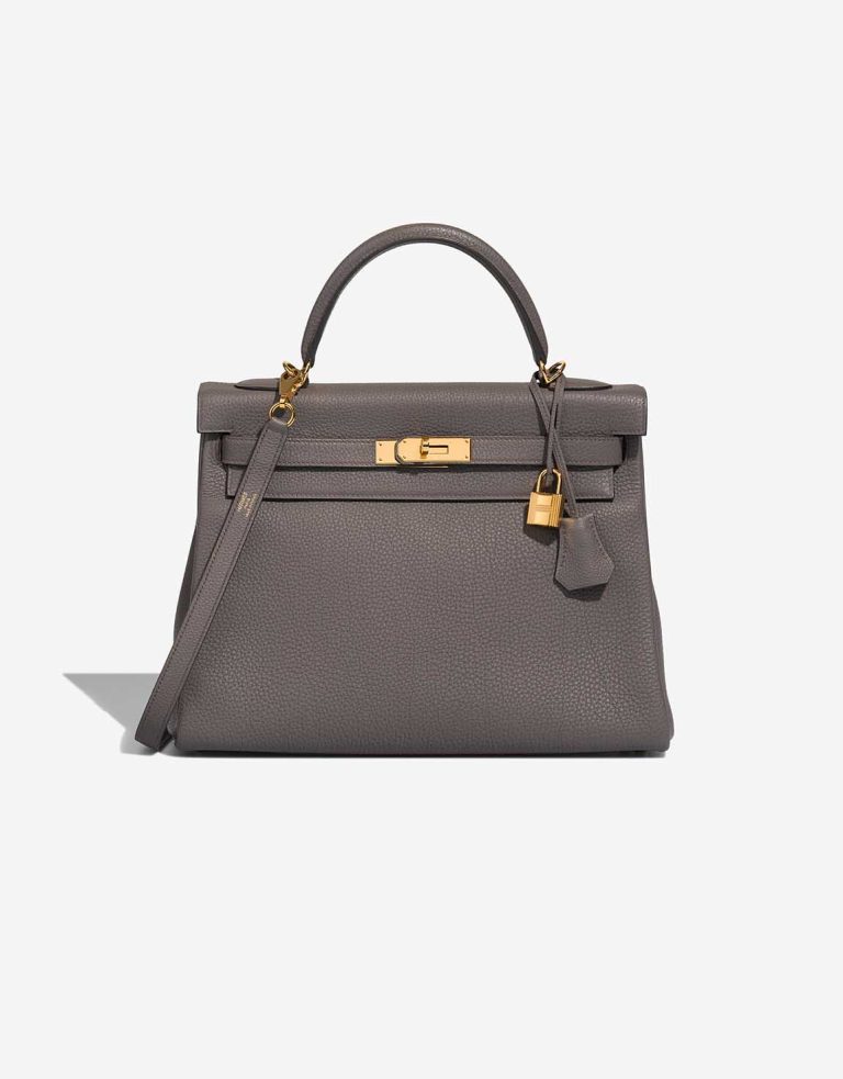 Hermès Kelly 32 Togo Gris Étain Front | Verkaufen Sie Ihre Designer-Tasche