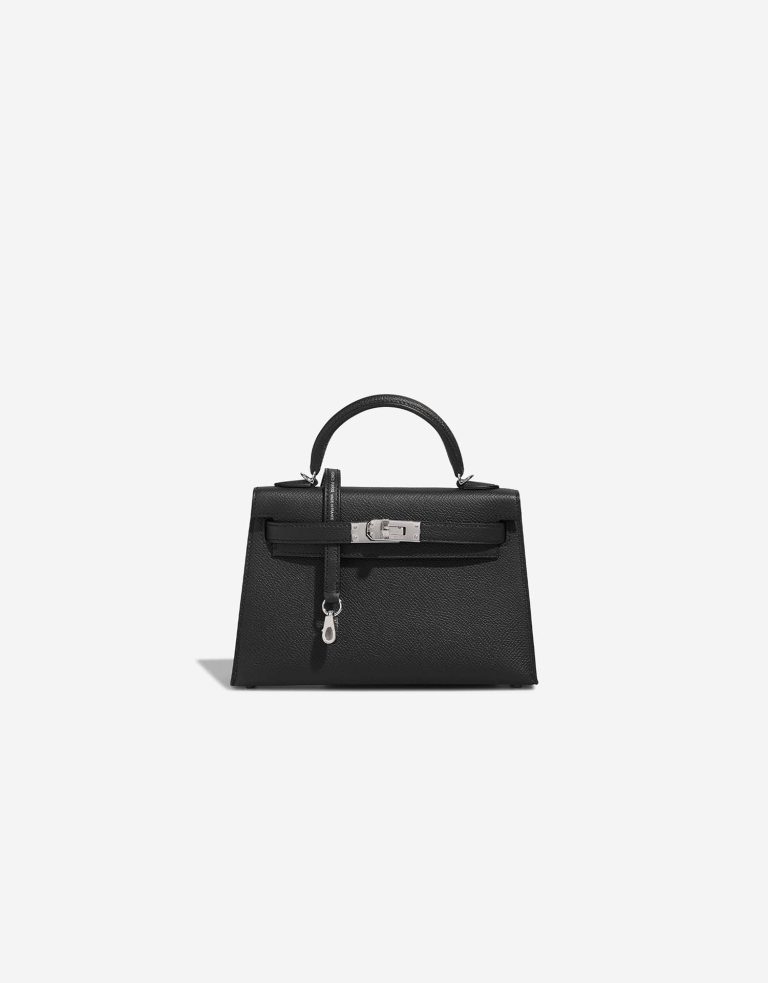 Hermès Kelly Mini Epsom Schwarz Front | Verkaufen Sie Ihre Designer-Tasche