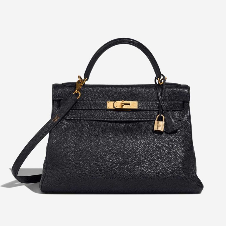 Hermès Kelly 32 Ardennes Bleu Marine Front | Sell your designer bag