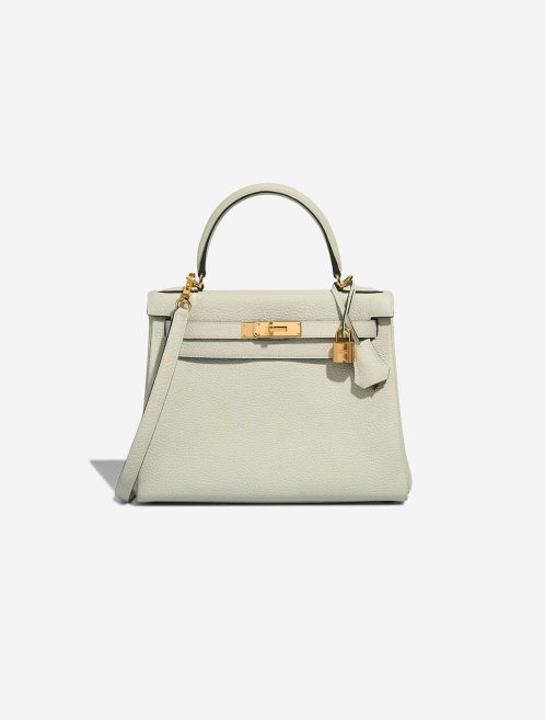 Hermès Kelly 28 Taurillon Clémence Gris Neve Front | Sell your designer bag