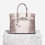 Hermès Birkin Himalaya 30 Niloticus Krokodil Weiß Front | Verkaufen Sie Ihre Designer-Tasche