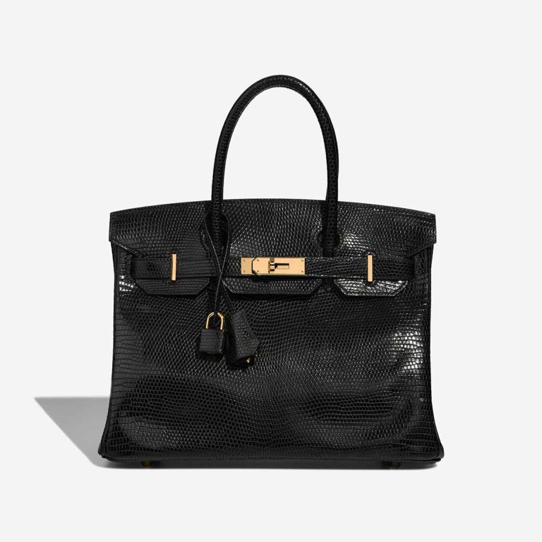 Hermès Birkin 30 Salvator Lizard Black Front | Sell your designer bag