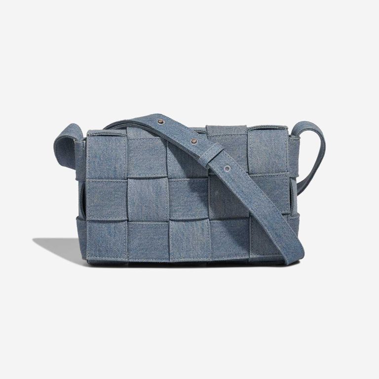 Bottega Veneta Cassette Denim Blue Front | Sell your designer bag