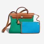 Hermès Herbag 31 Toile / Vache Hunter Menthe / Bleu Aztèque / Naturel Front | Sell your designer bag