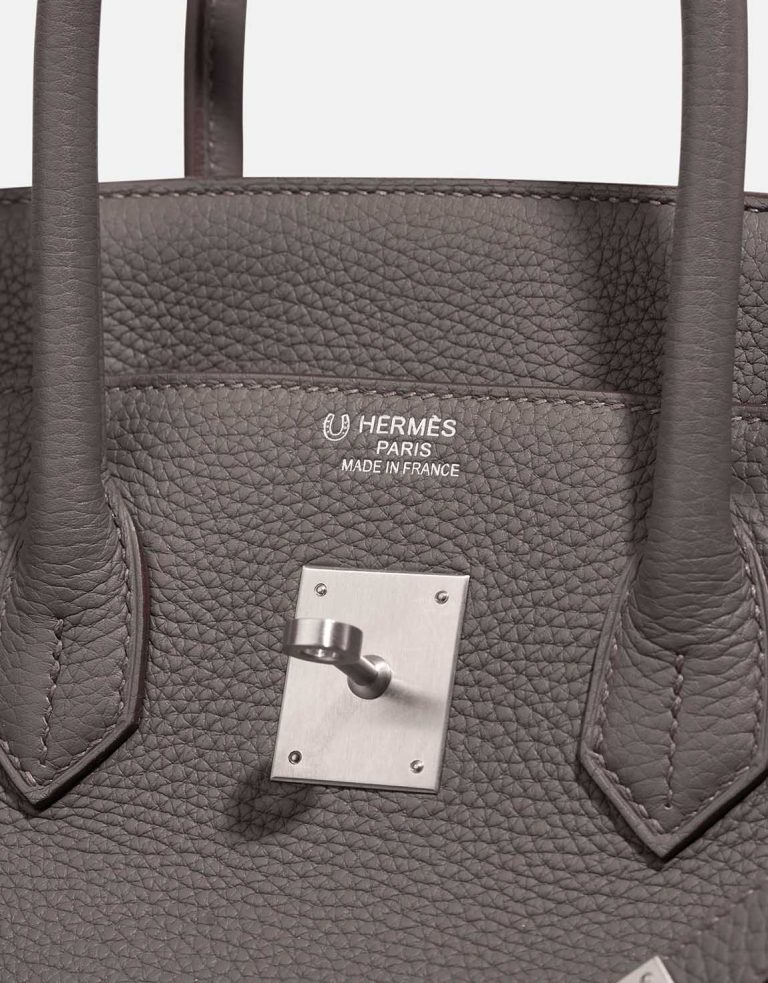 Hermès Birkin HSS 35 Taurillon Clémence Étain / Bleu Brighton Logo | Vendre votre sac de créateur