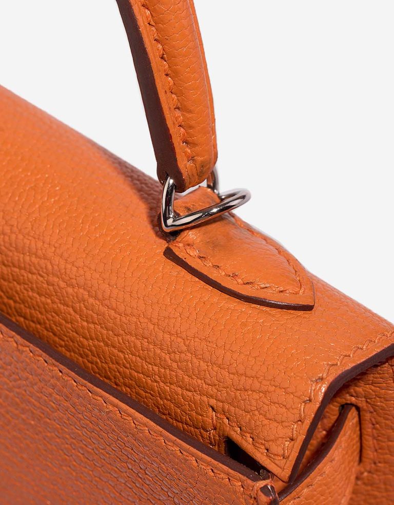 Hermès Kelly Mini Chèvre Mysore Gold / Orange Signs of wear | Sell your designer bag