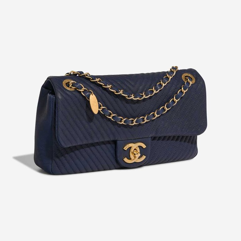 Chanel Timeless Surpique Medium Crinkled Calf Blue | Sell your designer bag