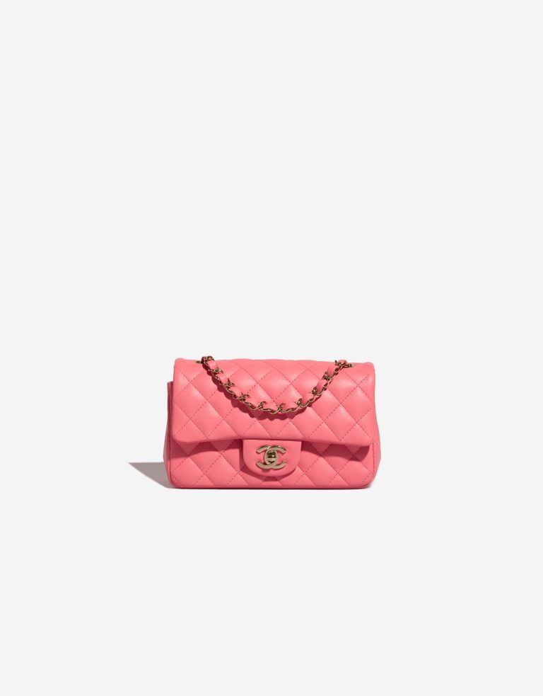 Chanel Timeless Mini Rectangular Lamb Pink Front | Sell your designer bag