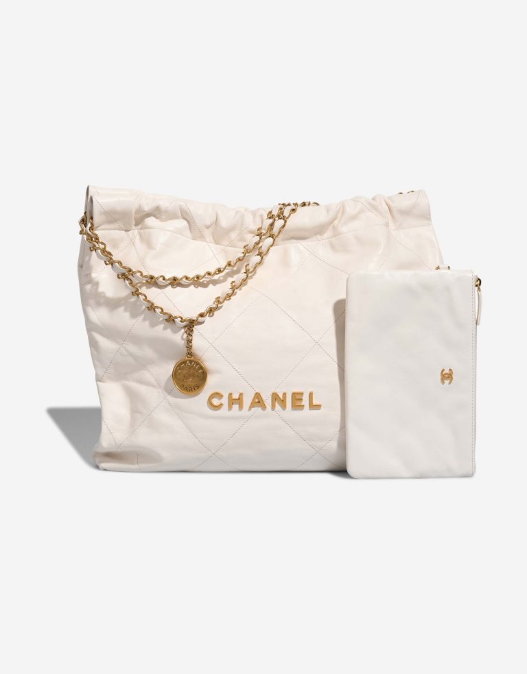 Chanel 22 Medium Lamb Off White Front | Vendez votre sac de créateur