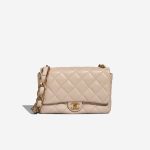 Chanel à rabat Sac Medium Lamb Off White Front | Vendez votre sac de créateur