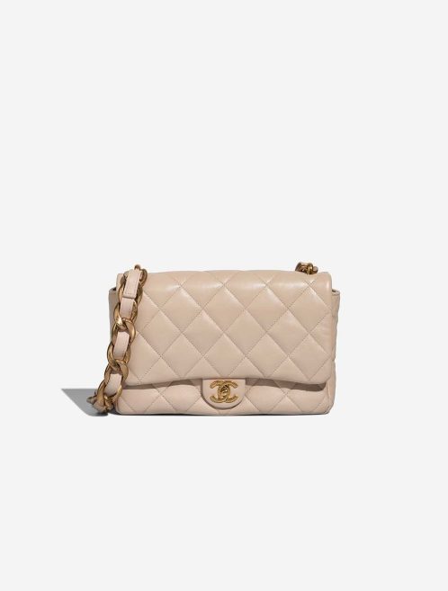 Chanel Flap Bag Medium Lammleder Off White Front | Verkaufen Sie Ihre Designer-Tasche