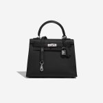 Hermès Kelly 25 Epsom Schwarz Front | Verkaufen Sie Ihre Designertasche