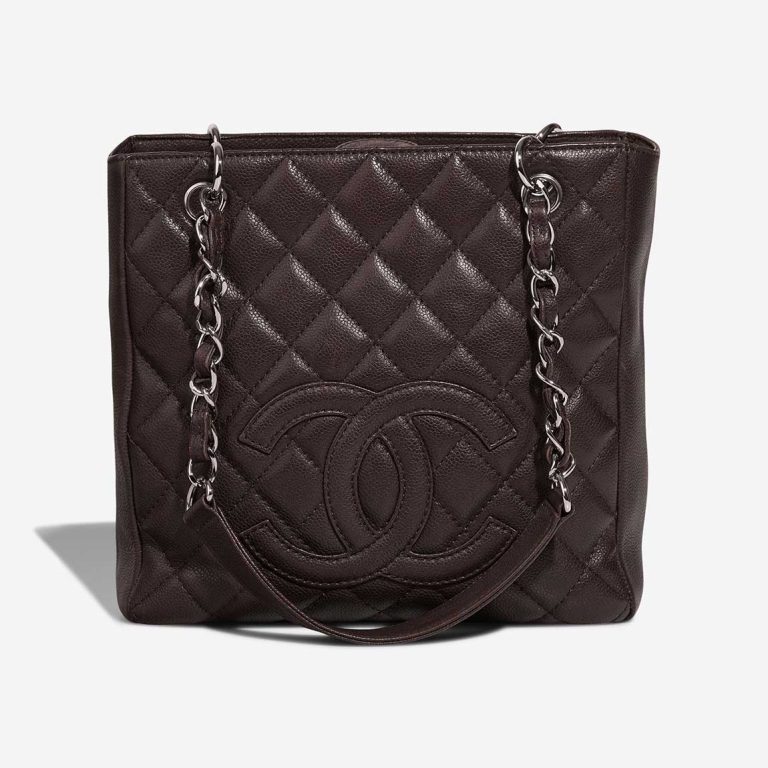 Chanel Shopping Tote PST Caviar Dark Brown Front | Sell your designer bag