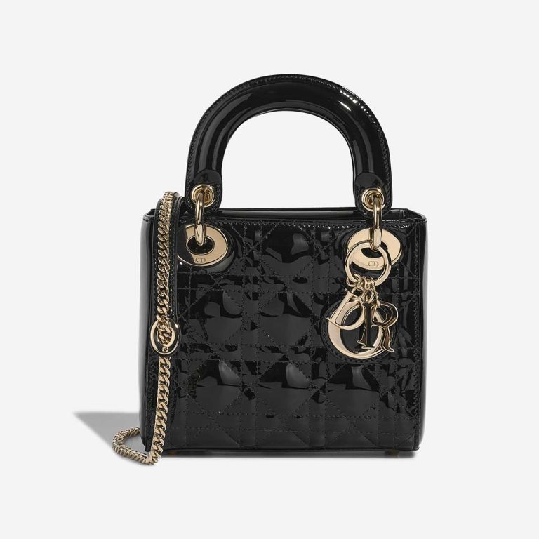 Dior Lady Mini Patent Black Front | Sell your designer bag