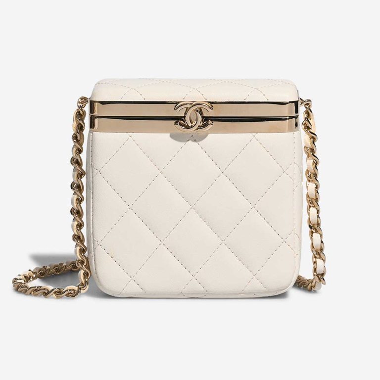 Chanel Clutch Lammleder  White Front | Verkaufen Sie Ihre Designer-Tasche