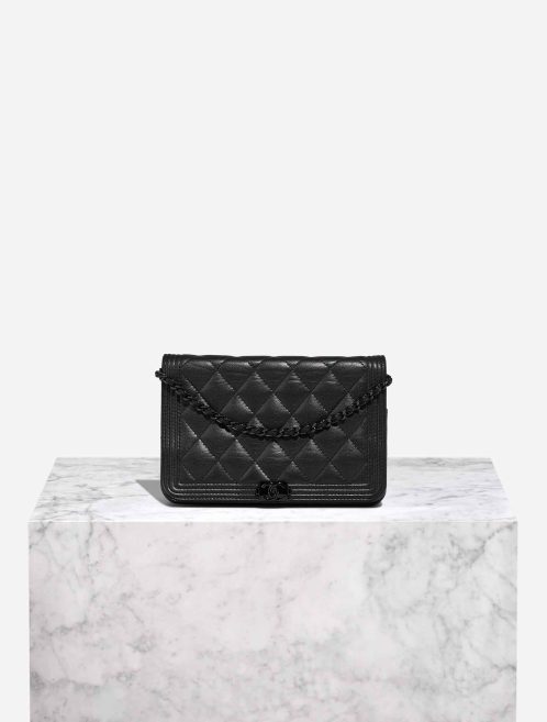 Chanel Boy Wallet On Chain Aged Calf So Black Front | Sell your designer bag