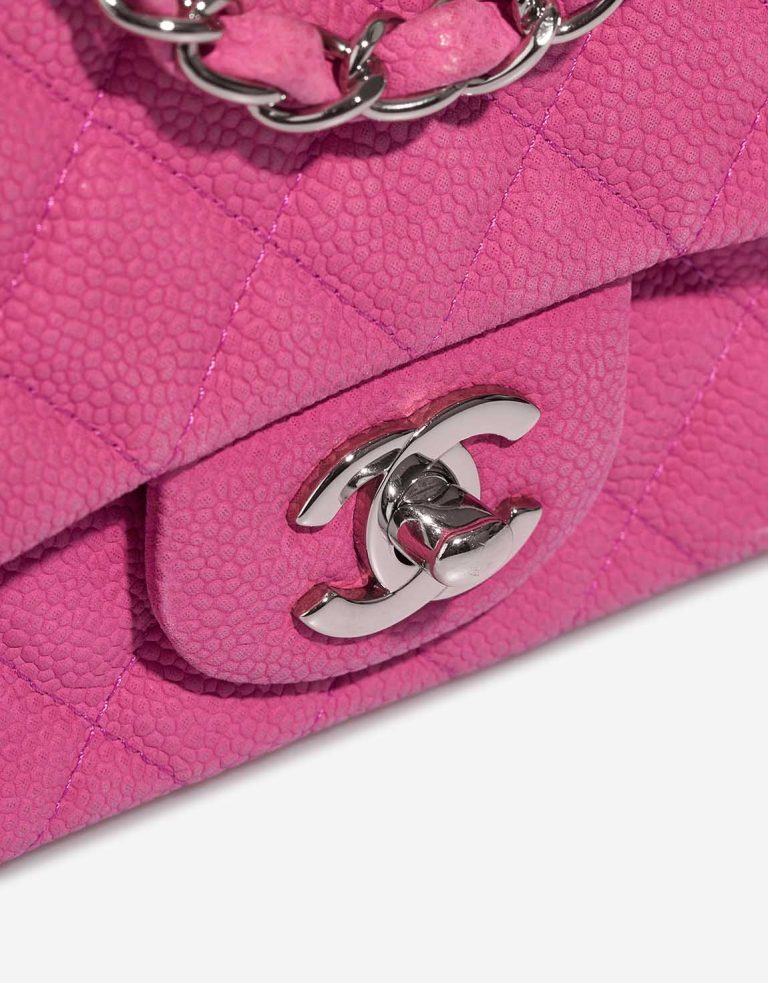 Chanel Timeless Mini Square Caviar-Leder Pink Closing System | Verkaufen Sie Ihre Designer-Tasche