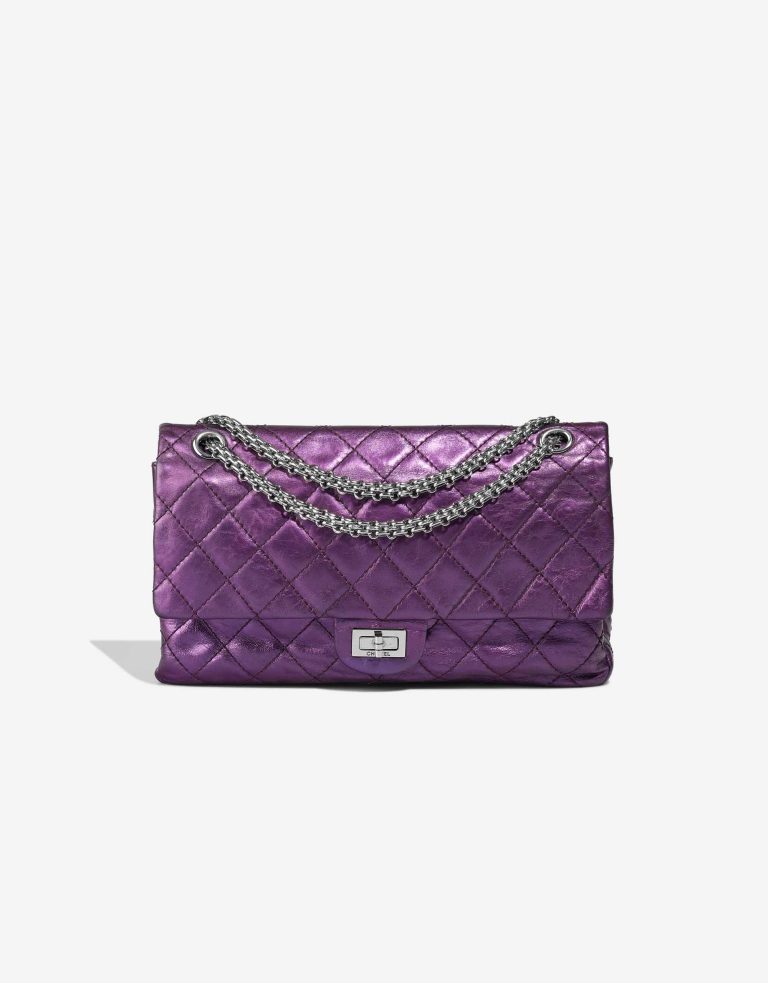 Chanel 2.55 Reissue 227 Aged Calf Metallic Purple Front | Sell your designer bag