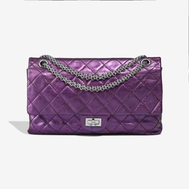 Chanel 2.55 Reissue 227 Aged Calf Metallic Purple Front | Sell your designer bag